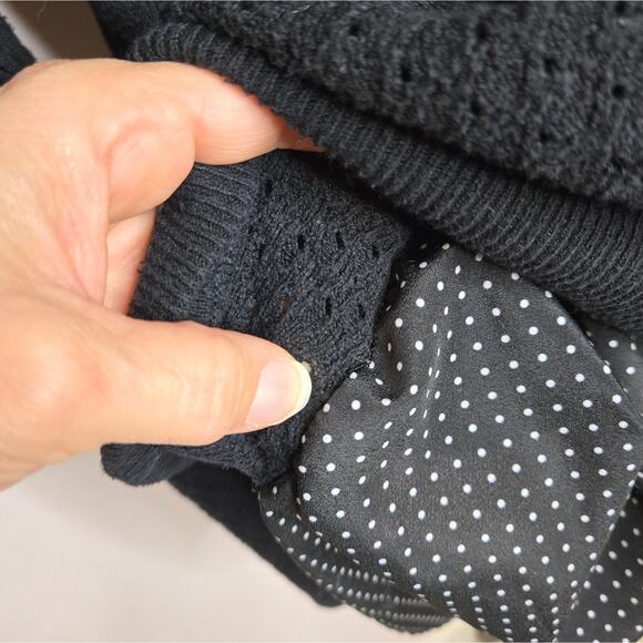 Croft and Barrow Womens 2in1 Collared Sweater Blouse Long Sleeve Open Knit Large - Picture 8 of 11